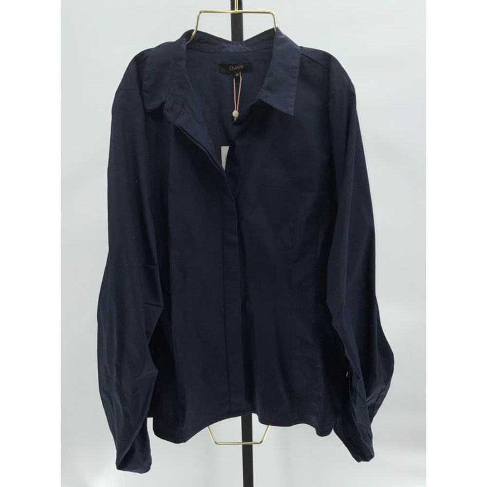 Quince 100% Organic Cotton Poplin Balloon Sleeve Shirt Blue M